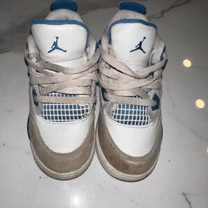 Kids White and Blue Sneakers